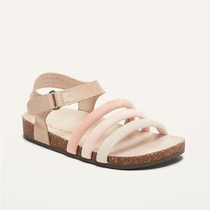 🌿 Strappy Mixed-Material Sandals for Toddler Girls